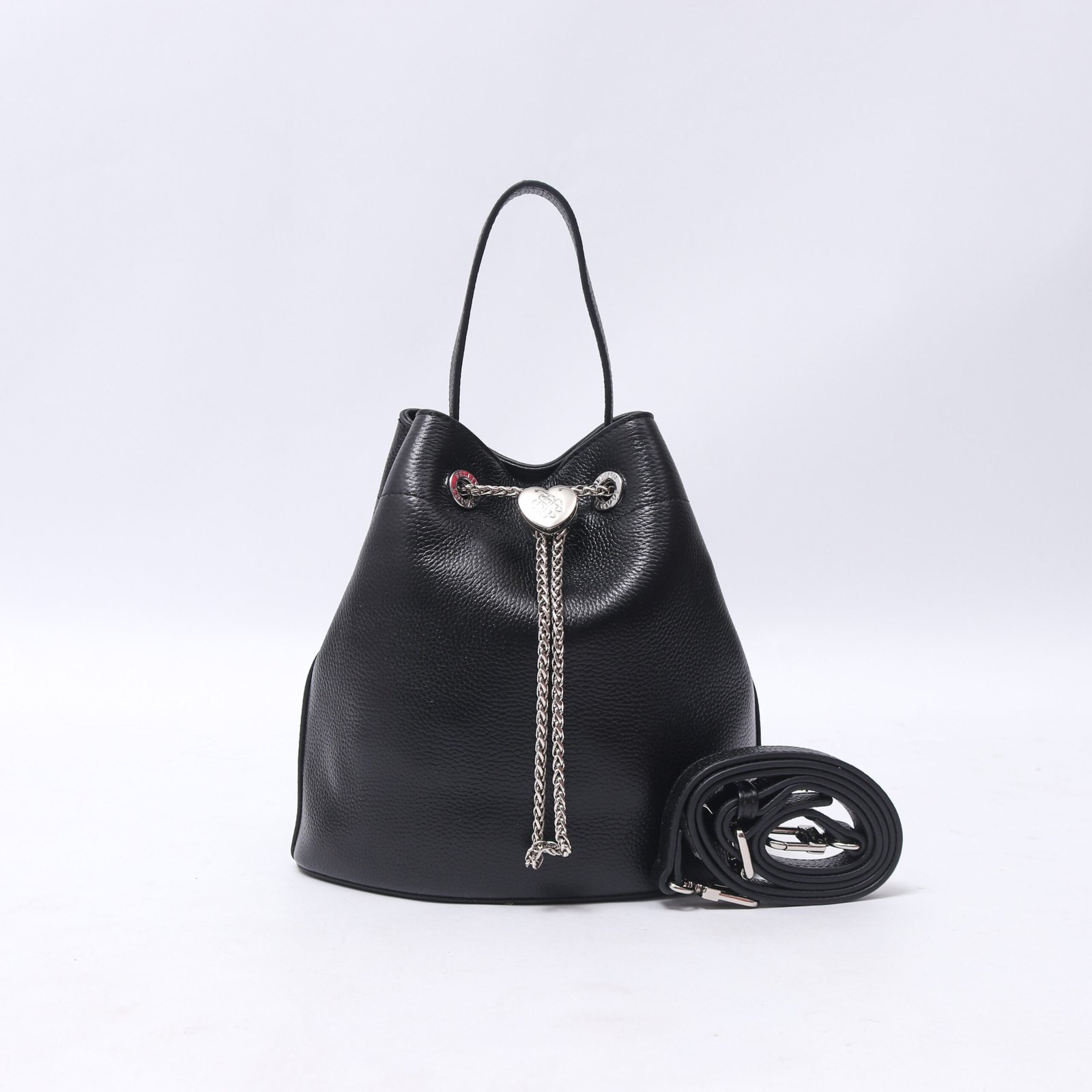 Fellin Lovve Selena Medium Genuine Leather Drawstring Bucket Bag - Gambar 2