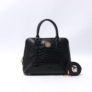 Fellin Lovve Eleanor Croco Embossed Leather Boston Bag